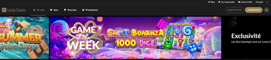 Lucky Games Casino page accueil